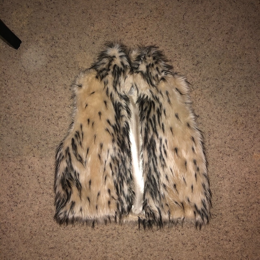 Tan/black fur vest